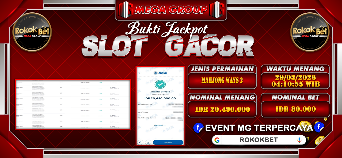 Bukti JP situs Rokokbet hari Minggu, 29 Maret 2026