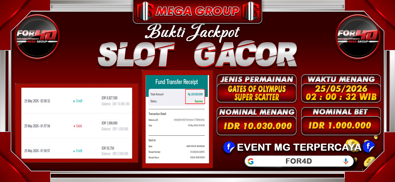 Bukti JP situs For4D hari Selasa, 26 Mei 2026