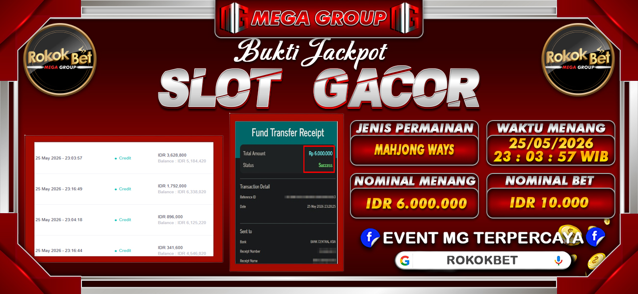 Bukti JP situs Rokokbet hari Selasa, 26 Mei 2026