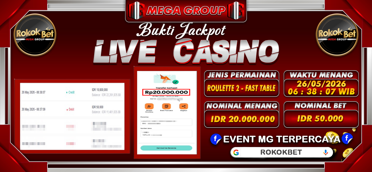 Bukti JP situs Rokokbet hari Selasa, 26 Mei 2026