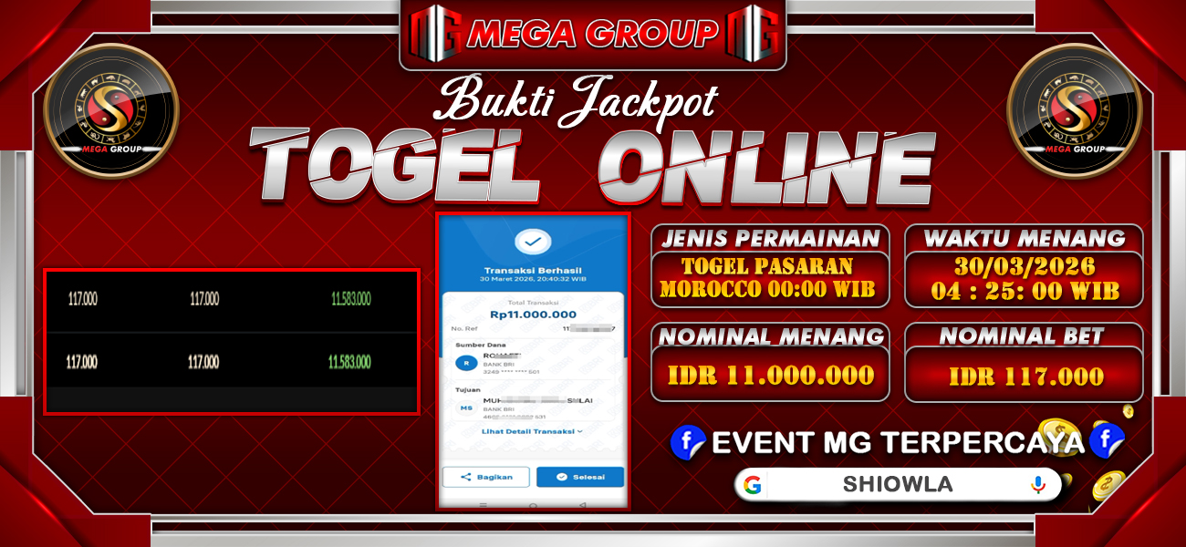 Bukti JP situs Shiowla hari Selasa, 31 Maret 2026