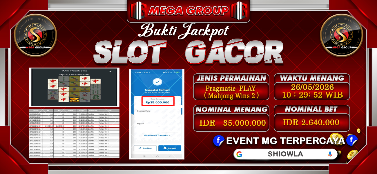 Bukti JP situs Shiowla hari Selasa, 26 Mei 2026