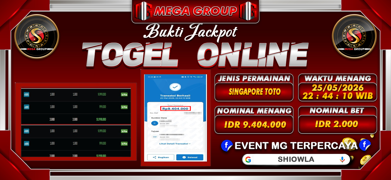 Bukti JP situs Shiowla hari Selasa, 26 Mei 2026