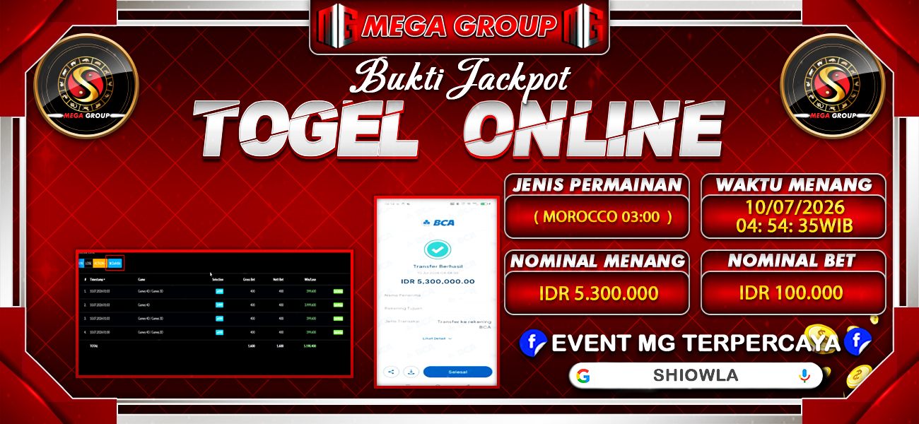 Bukti JP situs Okewla hari Jumat, 10 Juli 2026