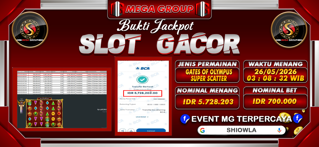 Bukti JP situs Shiowla hari Selasa, 26 Mei 2026