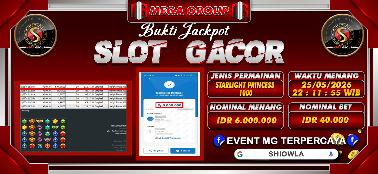 Bukti JP situs Shiowla hari Selasa, 26 Mei 2026