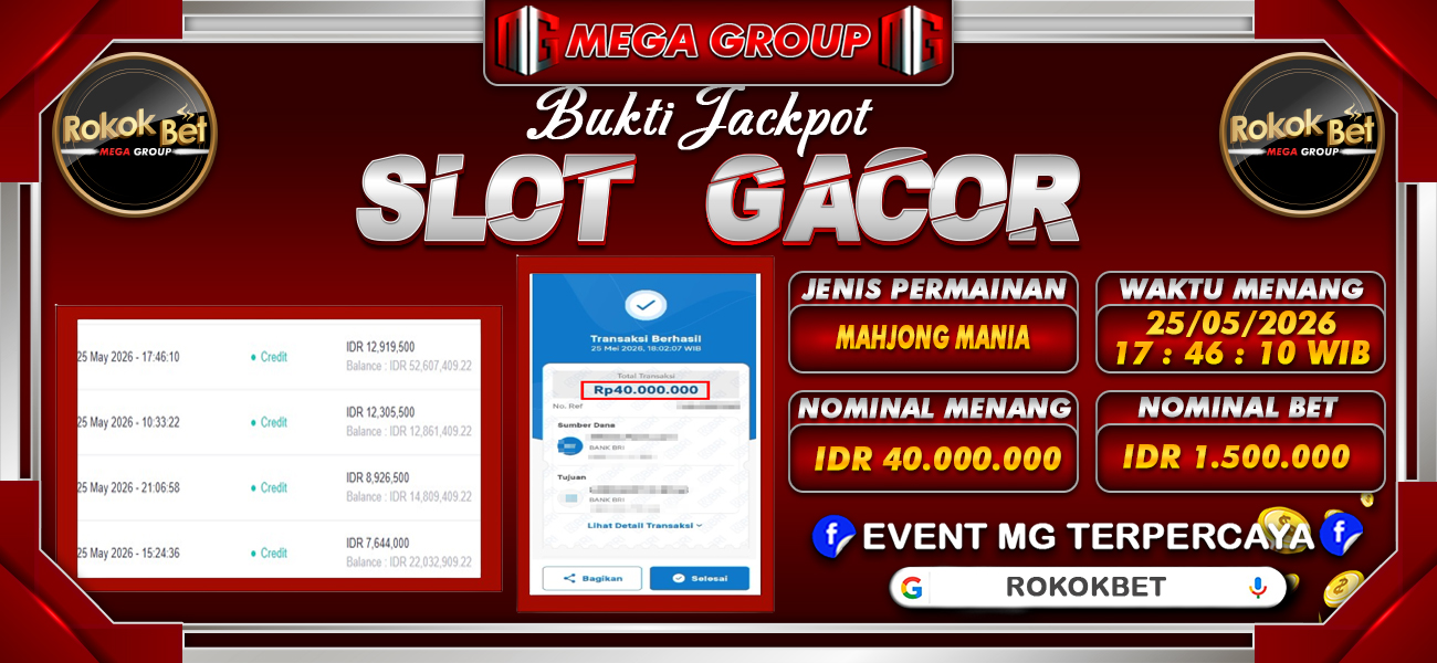 Bukti JP situs Rokokbet hari Selasa, 26 Mei 2026